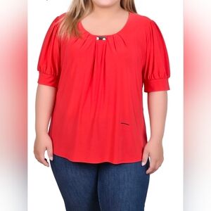 NY Collection Balloon Sleeve Blouse Size 1X